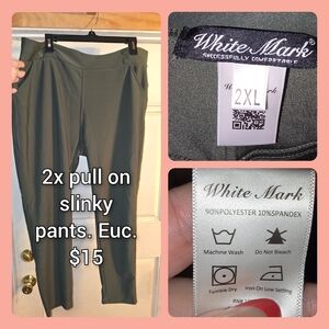 White Mark Women's Olive Pull-On Leggings